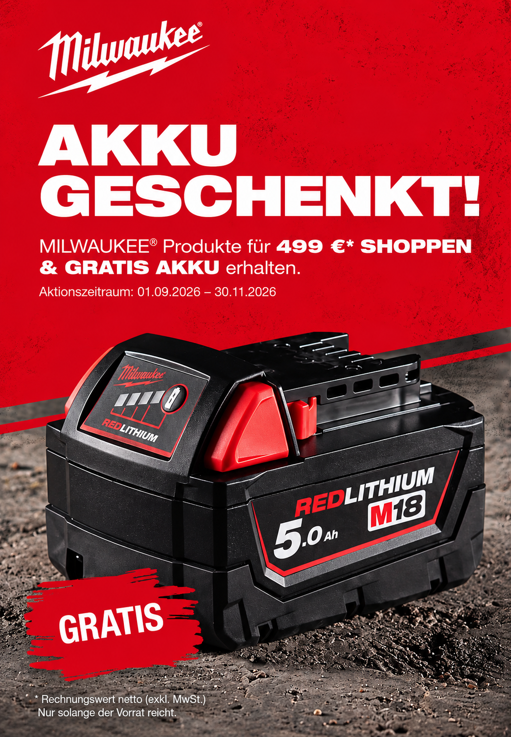 Milwaukee Akku geschenkt